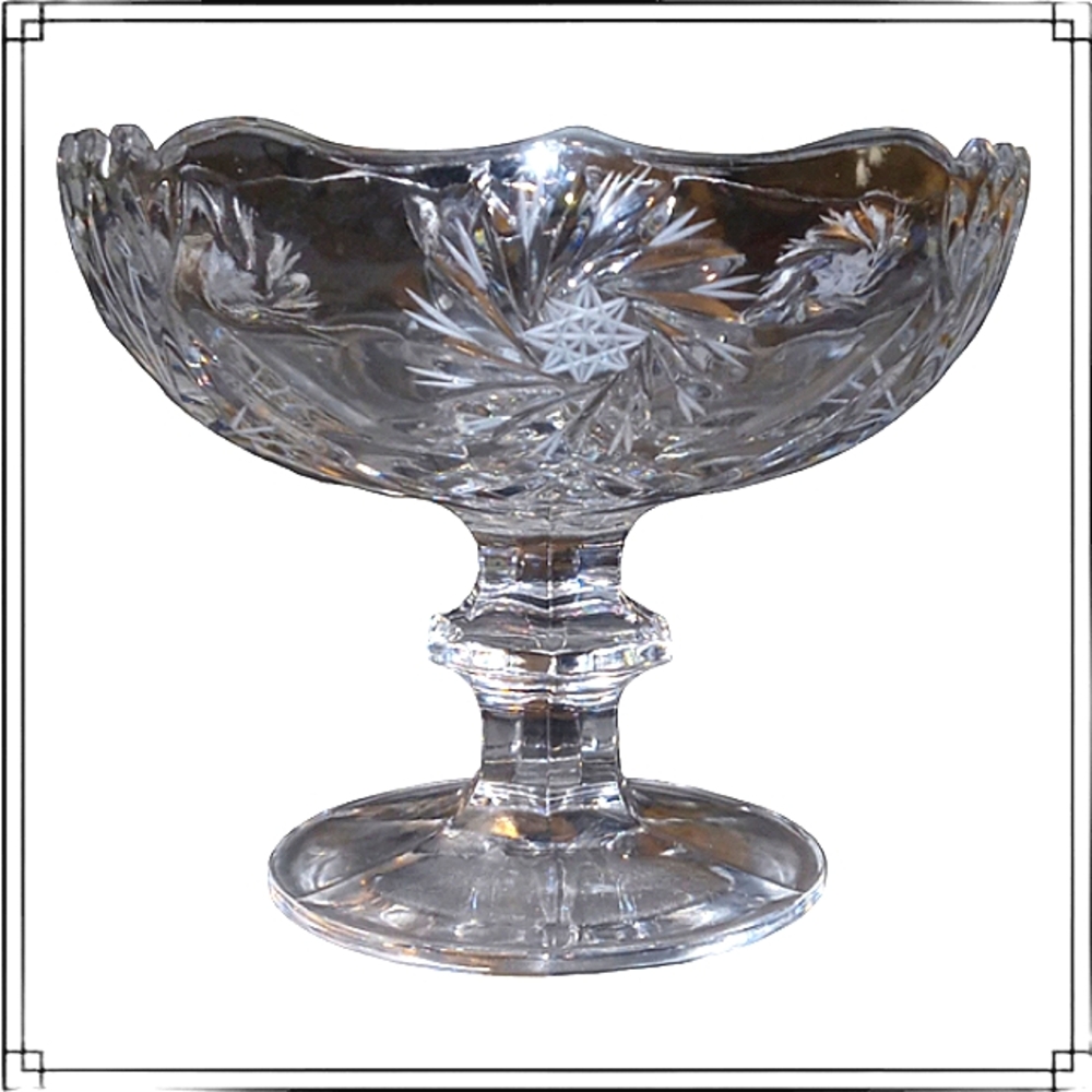 Vintage Indiana Glass Crystal Pedestal Bowl